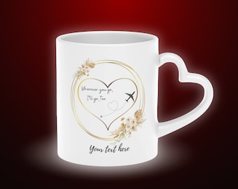 Heart Shaped Mug, Personalized Valentine's Day gift, Custom wedding mug, Heart-shaped handle mug, Romantic drinkware, Unique love gift
