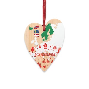 Skandinavische Karte Weihnachtsbaumschmuck - Einzigartiges europäisches Reiseandenken - Flaggen und festlicher Charme