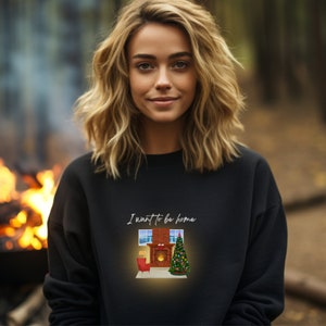 Gemütliches ""Ich möchte zu Hause sein"" -Sweatshirt, Entspannungskleidung, Komfort für kaltes Klima, stilvoller Komfort, Urlaubscharme, Damen und Herren Loungewear."