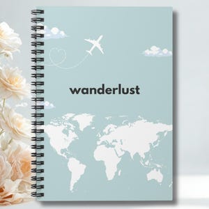 Travel Journal, Personalized Travel Diary, Adventure Notebook, Vacation Planner, Trip Logbook, Gift for Travelers, Wanderlust, Blue Journal