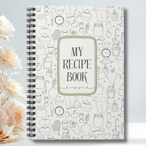 Rezeptbuch, leeres Kochbuch, handgeschriebenes Rezeptbuch, Rezeptbuch mit Spiralbindung, individuelles Küchengeschenk, Geschenk für Bäcker, Köchinnen, Mütter