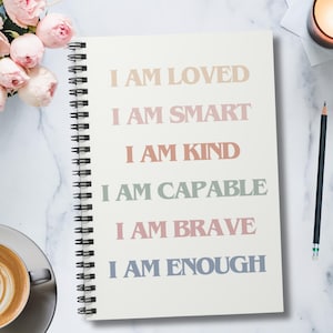 Positive Affirmations Journal, Rainbow Notebook, Kids Journal, Cute Stationary, Tween Gift, I Am Loved, Kawaii Notebook, Personal Diary