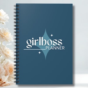 Girl Boss Planner, Motivational Journal, Entrepreneur Notebook, Goal Setting Organizer, Boss Babe Gift, Daily Productivity Tracker, Blue