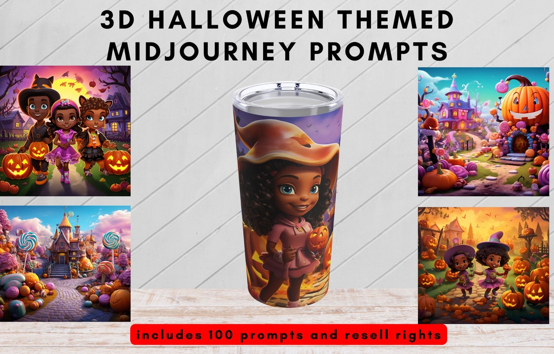 3D Halloween Themed Midjourney Prompts, Resell Rights Included Etsy
