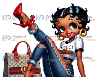 Betty Boop Clip Art: Retro Chic, High Fashion (PNG)