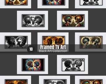 Frame TV Black Art Collection, Home decor, TV Art,  African frame art