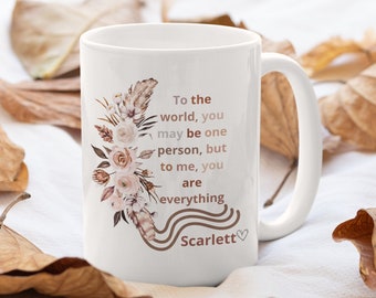 Custom Flower Name Mug, Gift for new Mother, Mothers Day Gift, Wildflower Mug, Mom Birthday gift, gift for her.