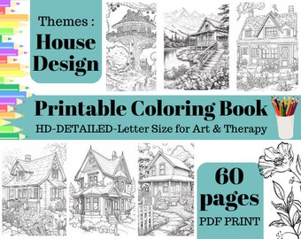 60 Pages Printable Coloring Book Collection for Art & Therapy