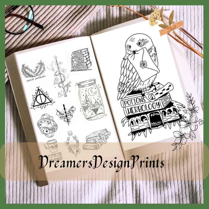40 Pages Printable Coloring Book Collection for Magic School of Wizard ...