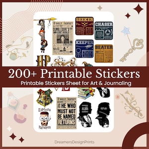 200+ Printable Magic School Digital Download HD Sticker for Art & Journaling