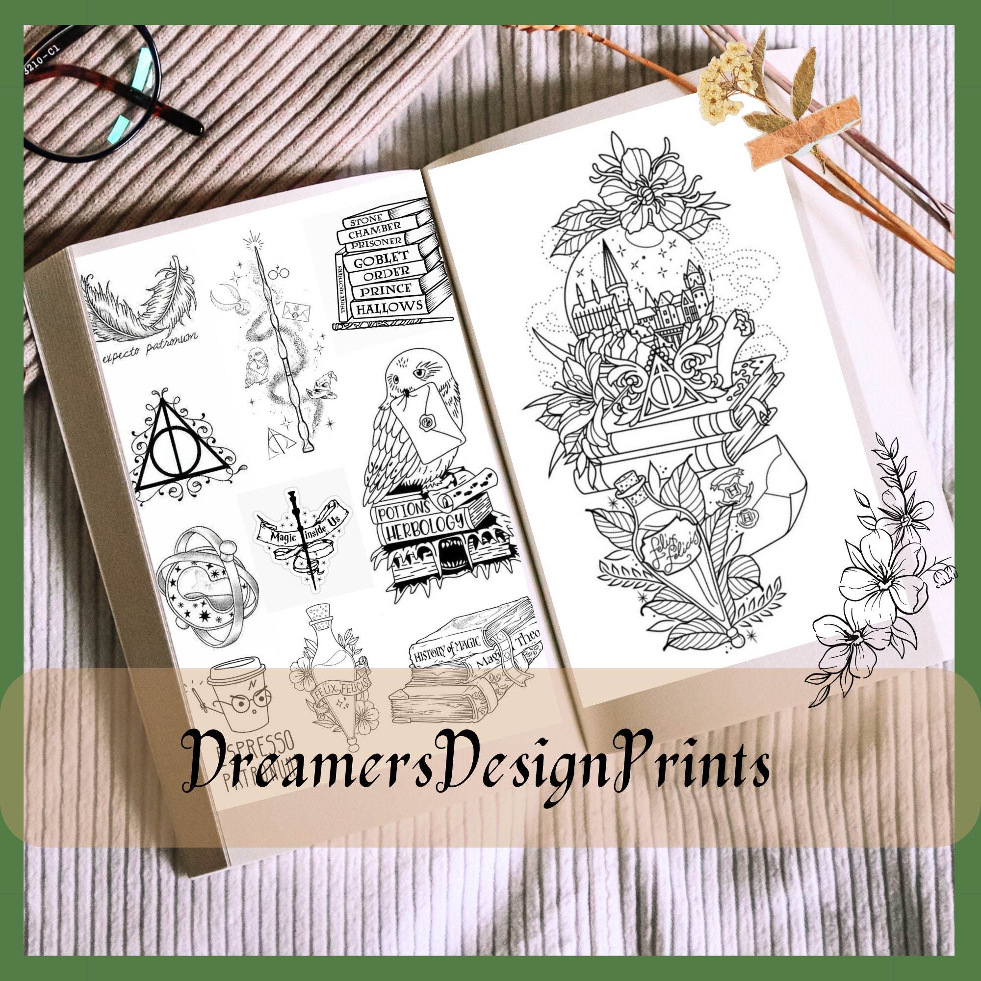 30 Pages Printable Coloring Book Collection for Magic School of Wizard ...