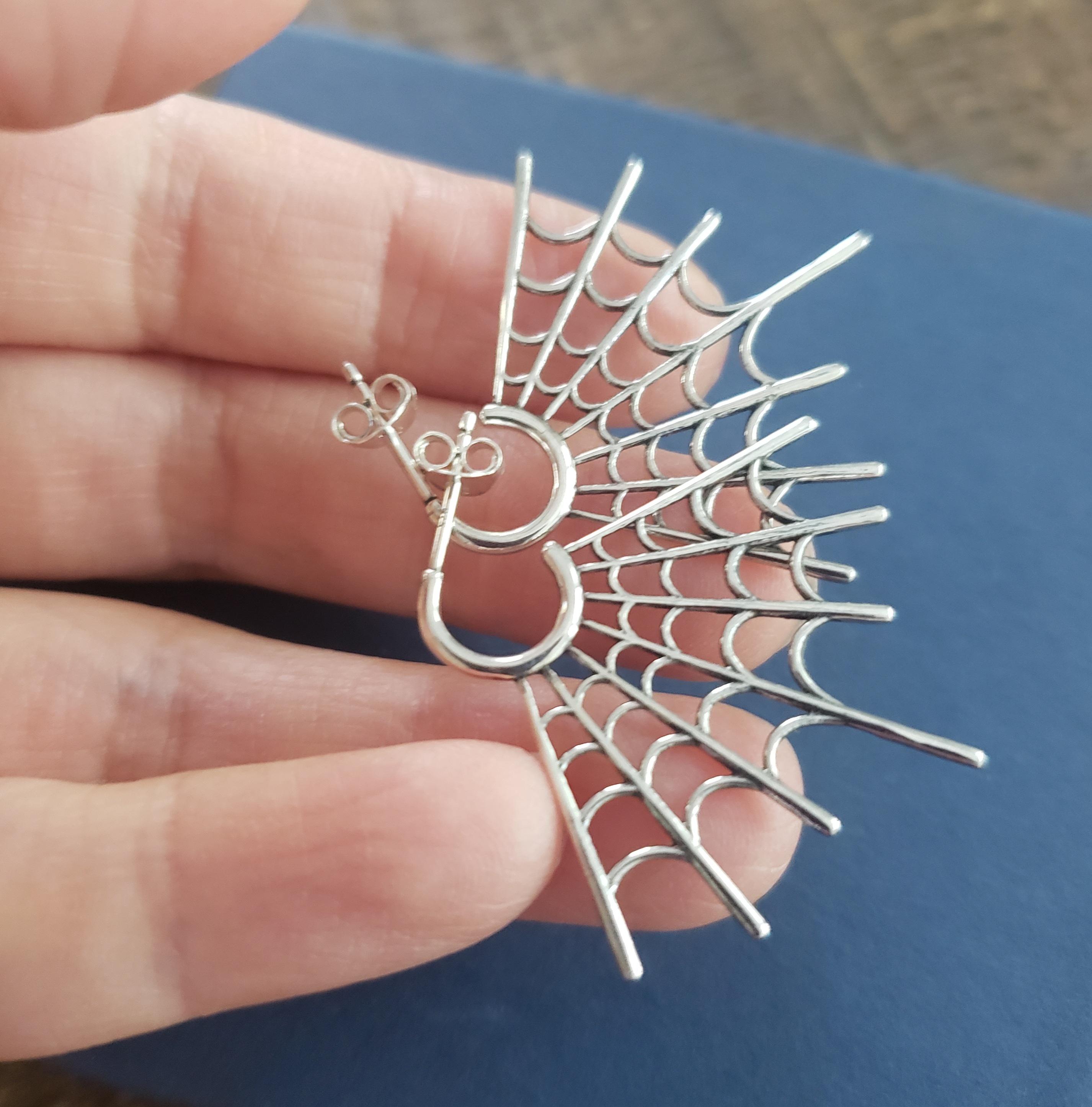 Orecchini a forma di ragno in argento sterling 925