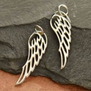 Sterling Silver openwork angel wing pendant, sympathy, loss of loved ones, heavenly, miscarriage charm