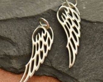 Sterling Silver openwork angel wing pendant sympathy loss of loved ones heavenly miscarriage charm