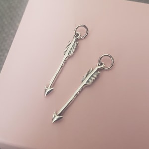 Sterling Silver small arrow pendant western, direction arrow charm, Apollo, greek mythology