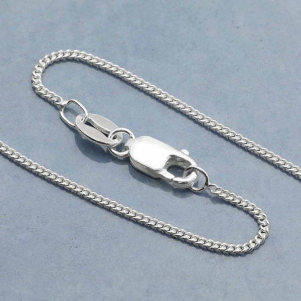 925 sterling silver super delicate curb chain, layered finished necklace lightweight finished necklace.