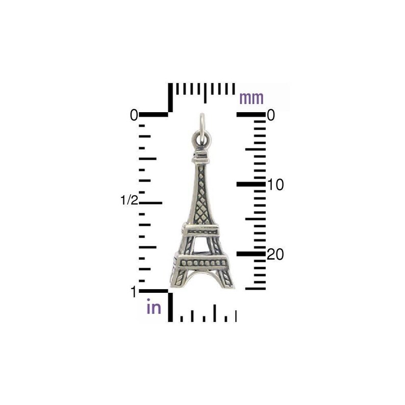 Eiffel tower charm sterling silver Paris travel pendant Parisienne pendant vacation travel French theme jewelry image 4