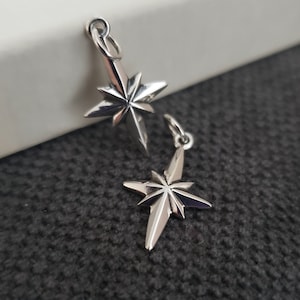 Sterling Silver North Star Charm, brightest star pendant, Polaris, greek myth, guidance travel jewelry