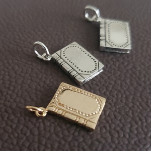 Sterling Silber Buch Charme, Geschenk für Leser, Bibel Anhänger, Geschichte, Schule Lehrer Geschenk Hobby Literatur Schriftsteller zurück zu Schule Professor