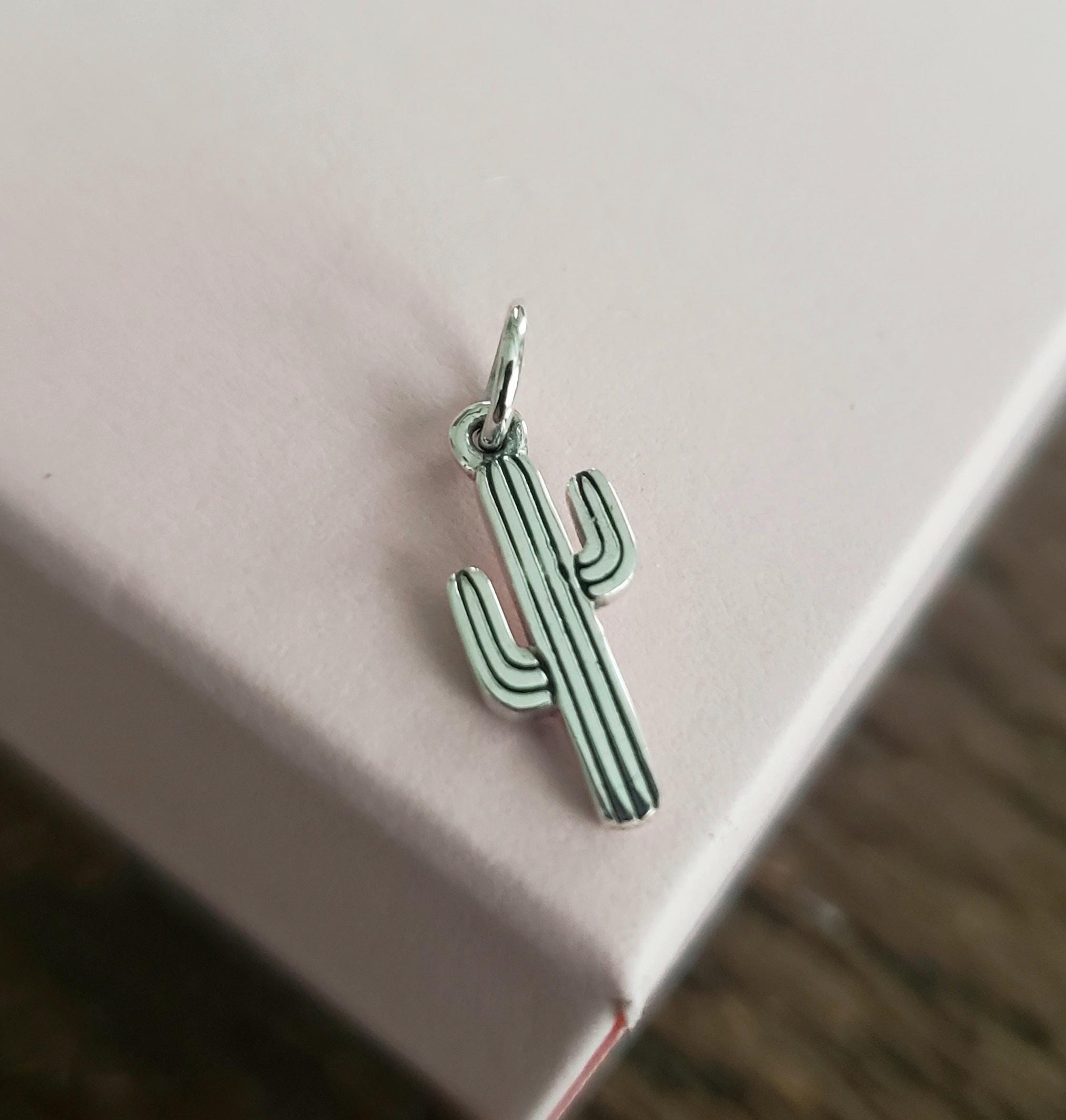 tiny cactus charm, desert plant nature lover Arizona cacti