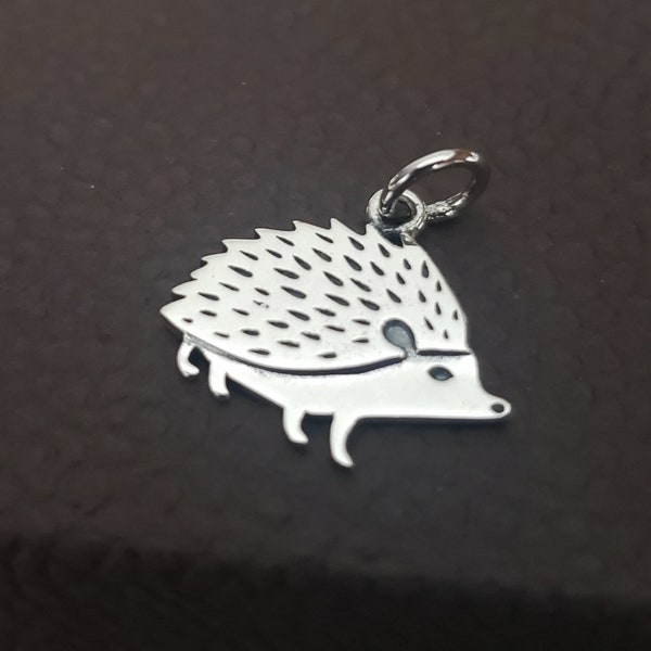Sterling Silver hedgehog charm engravable animal jewelry cute critters
