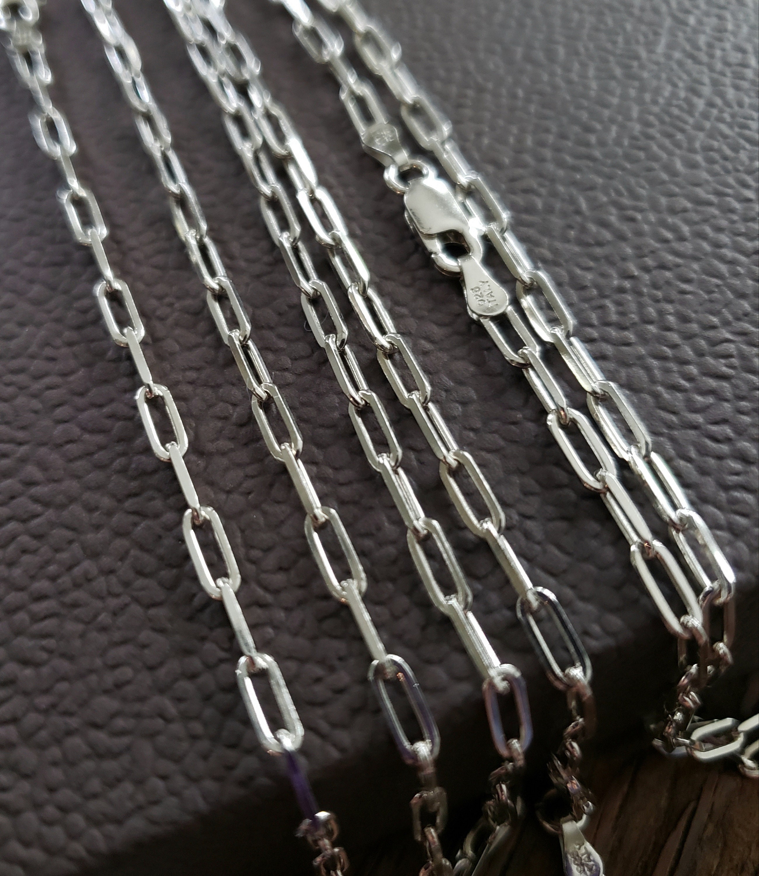 Sterling Silver Paper Clip Chain, Layered Layering Finished