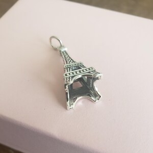 Eiffel tower charm sterling silver Paris travel pendant Parisienne pendant vacation travel French theme jewelry image 10