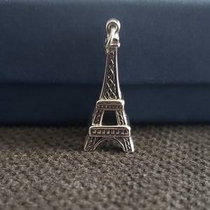 Eiffel tower charm sterling silver Paris travel pendant Parisienne pendant vacation travel French theme jewelry image 9