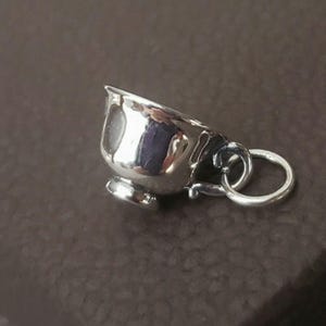 breloque tasse à thé en argent sterling, pendentif collier tea party, cadeau fille