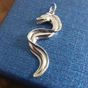 Sterling Silver morey eel pendant Fish sea creature, ocean food