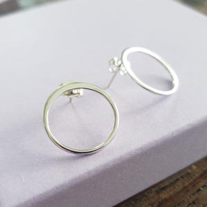 18mm sterling silver Open Circle Post Earring everyday earrings