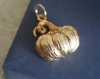 Amuleto de calabaza de bronce, huerto de calabazas, suministros de joyería de Halloween, comida de calabaza dimensional