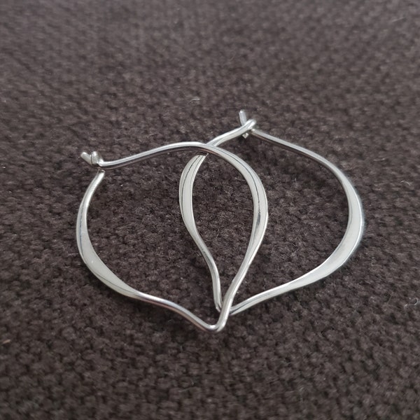 sterling silver lotus petal hoop earrings floral hoops