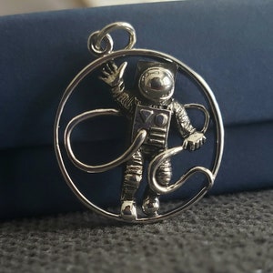 sterling silver astronaut charm, space, aerospace