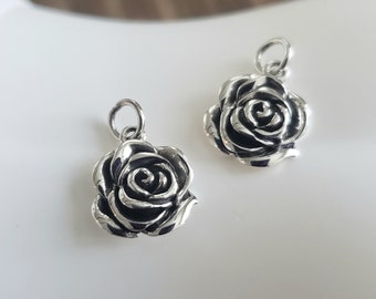 Dije de rosa de plata esterlina, te amo significado, amor, regalo del día de San Valentín colgante de rosa