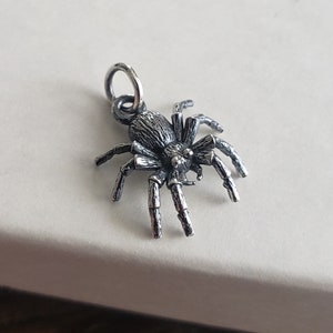small sterling silver spider charm, insect bug charms, halloween, mystery pendant