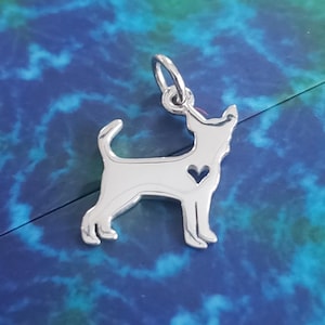 Pingente de cachorro chihuahua com coração, suprimentos de joias para animais, amante de animais de estimação, pingente de filhote de cachorro, mãe de cachorro
