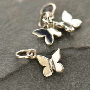 Sterling silver teeny tiny butterfly charms, insect bug collection cute adorable children&#39;s jewelry butterfly dangle