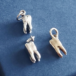 Sterling Silver Realistic tooth Charm tooth fairy teeth of wisdom candy lover dentist gift