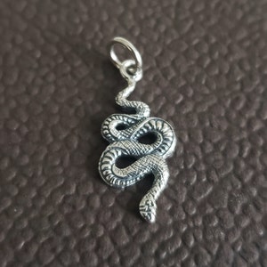 ciondolo a forma di serpente in argento sterling, piccolo, serpente, ciondolo gotico anno del serpente