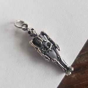 Halloween sterling silver 3D skeleton charm