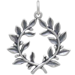 Silver or Gold Wreath Charm