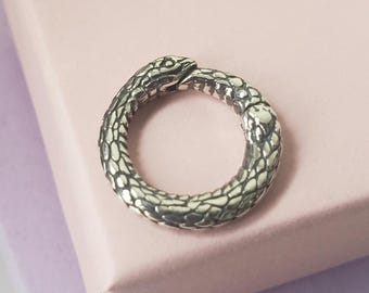 Sterling Silver Removable snake Ouroboros Charm Holder 14mm