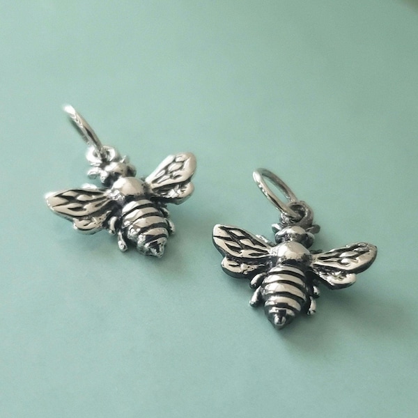 Petit breloque abeille bourdon en argent sterling insecte nature bijoux de jardin