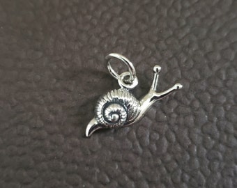 cutest sterling silver snail charm, animal, bug charm