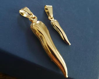 Goldfill Italiaanse cornicellohoorn bedel peper gelukshanger twee maten beschikbaar
