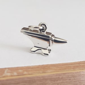 Sterling Silver anvil charm tiny tool charm handy women or men gift craft jeweler