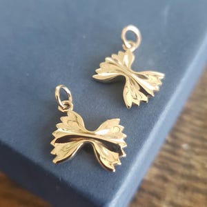 Bronze bowtie charm italian food pendant foodie chef gift