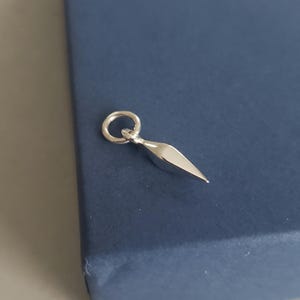 Sterling Silver tiny thin spike charm tiny geometric spike dangle