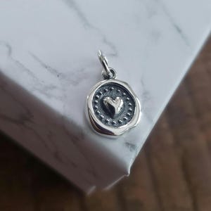 sterling silver heart print pendant love charity compassion jewelry friendship